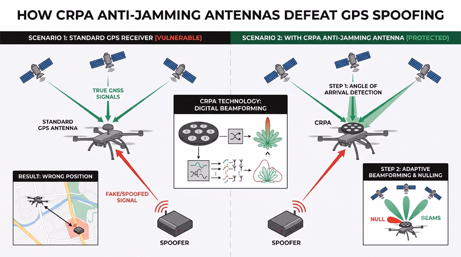 CRPA Anti-Jamming Antennas How They Defeat GPS Spoofing
